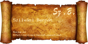 Szilvási Bernát névjegykártya